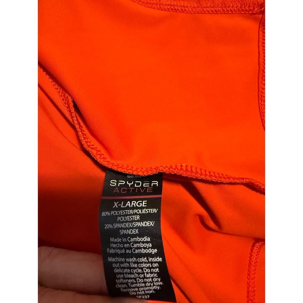 Spyder Active Womens XL Orange Short Sleeve Performance Workout T-Shirt - Picture 5 of 5